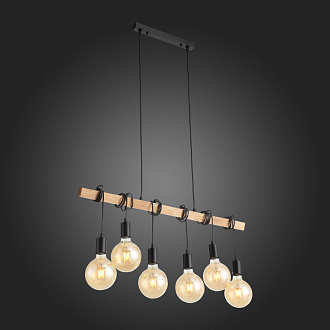 Светильник подвесной 85*4 см,  EVOLUCE BAGETTI SL1142.403.06 Черный, Светлое дерево