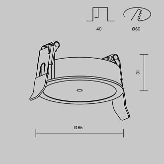 База встраиваемая 6,5*6,5*3,1 см, Maytoni Technical ACCESSORIES PA001-RS-B черный