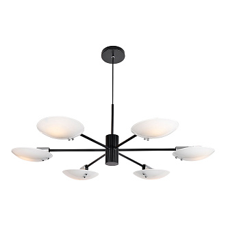 Люстра потолочная 80*45 см, 6*E14 Lussole Huron LSP-8739 черный\хром