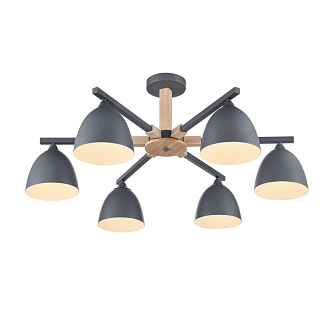 Люстра потолочная 79,5*35 см, 6*E27 Lumion COLANGE 8096/6C серый