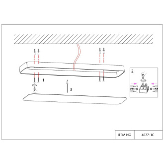 Светильник 120*20 см, 40W, 4000К Favourite Piano 4077-1C, L1200*W200*H50, потолочный светильники черного цвета в белым акриловым рассеивателем.