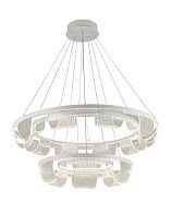 Люстра Ø800 (500)  x H1200, мм, 384W 3000K-6500K, WHITE (Белый) NewRgy 3330/800+500 WHITE