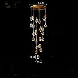Подвесной светильник CRISTEL ONE D60 26*80*80 см, 23*LED*5W, 3000, 4000, 5000K, ImperiumLoft CRISTEL-ONE01, Латунь