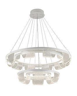 Люстра Ø800 (500)  x H1200, мм, 384W 3000K-6500K, WHITE (Белый) NewRgy 3330/800+500 WHITE