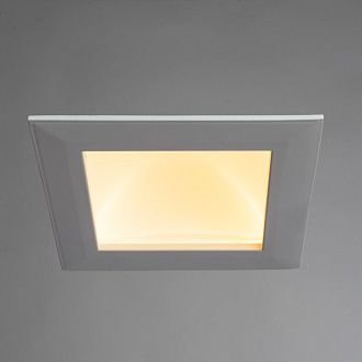 Светильник 15*15 см, 12W, 3000K, белый, теплый свет, Arte Lamp Riflessione A7412PL-1WH, встраиваемый светодиодный