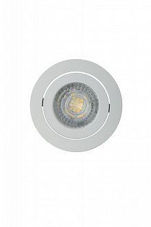Точечный встраиваемый светильник Denkirs DK2017-WH, диаметр 9 см, GU10, белый 