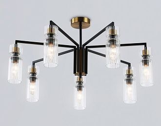 Люстра на штанге **18-35 см, 7*E14*40W, K, Ambrella Light High Light LH56115, черный, латунь