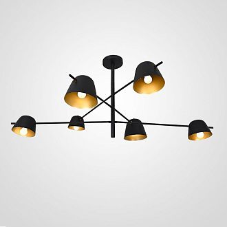 Люстра на штанге GODA Black 115*115*85 см, 6*E27*60W, ImperiumLoft GODA01, Чёрный