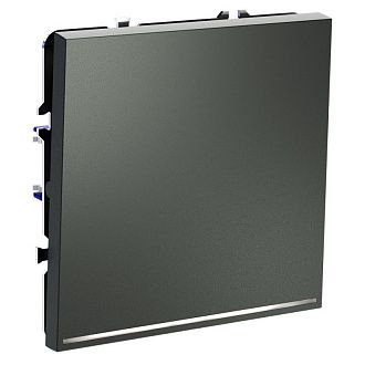 Проходной переключатель встраиваемый Voltum S70 одноклавишный с подсветкой 10А, титан пластик Soft touch VLS010406