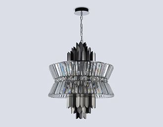 Подвесная люстра с хрусталем **66-120 см, 12*E14*40W, K, Ambrella Light High Light LH41020, черный