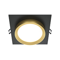 Светильник 11 см, Maytoni Downlight Hoop DL086-GX53-SQ-BG, черный-золото, вр 9,5 см