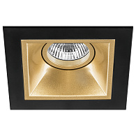 Комплект из светильника и рамки DOMINO 11,5*11,5 см, 1*Gu5.3*6,5W, Золото; Черный Lightstar Domino D51703