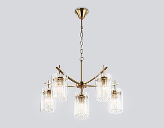 Подвесная люстра **44,5-120 см, 5+1*E14*40W, K, Ambrella Light High Light LH56031, латунь