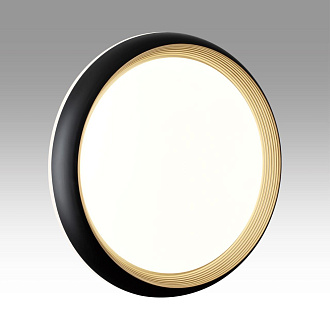 Cветильник 38*8,7 см, LED 48W, 4000 К, IP43, белый/черный/золотой, пластик Sonex Tofiq Black, 7651/DL