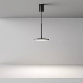 Подвесной светильник 	Maytoni Technical LED 12W, 4000k, P076PL-L12W4K-B, черный, лифтовый механизм 