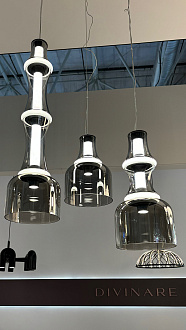 Светильник 23 см, 16W, 3000K, Подвесной светильник Divinare Volturn 1243/06 SP-15, черный