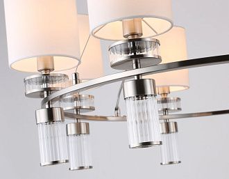 Подвесная люстра с абажурами **78- см, 8*E14*40W, K, Ambrella Light High Light LH71293, никель
