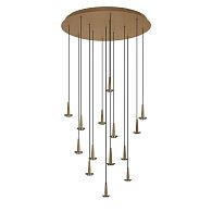 Люстра подвесная 60*200 см, 14*LED*5W, 3000K, Mantra Andromeda MAN8935, золотой