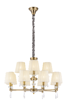 Люстра Ø800 x H550(1500), мм, 12*40W (480W), BRONZE (Бронза) NewRgy 8902/8+4BR BRONZE