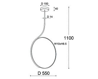 Подвесная люстра 55 см, 25W, 3000K, Italline IT013-6025 black 3000K, черный