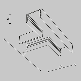 Коннектор 8*2*1,2 см, Maytoni Technical Magnetic track system Basity черный TRA172CT-11B черный