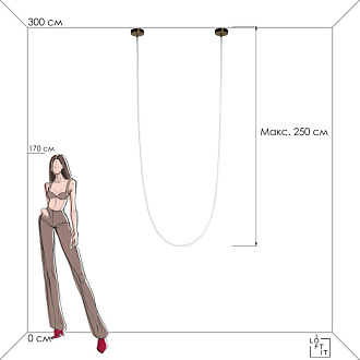 Светильник 500 см, 100W, 4000K, LOFT IT Lori 10230/5000, золото 