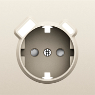 Donel S08 слоновая кость накладка для розетки Schuko с зарядным устройством USB A+C,  со шторками 16A 250 В~,серия DB, DS22955