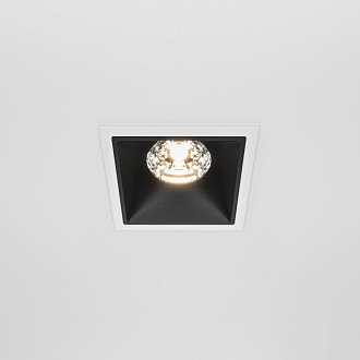 Светильник 9 см, 15W, 3000K, Technical DL043-01-15W3K-D-SQ-WB, белый-черный, 36°, Dim, Triac, вр 7,5*7,5 см