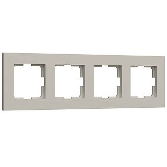 W0042917 Рамка на 4 поста Slab, дымчатый софт Werkel, 4690389218453