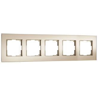W0053111 Рамка на 5 постов Senso, шампань, стекло soft-touch Werkel, 4690389214295