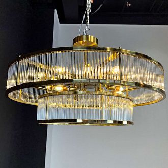 Люстра на штанге RH Marais Round Chandelier D120 120*120*30 см, 19*E14*40W, ImperiumLoft 40.2668, Латунь