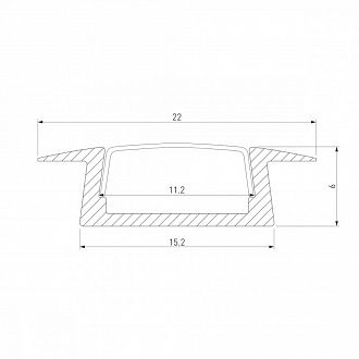 Встраиваемый алюминиевый профиль 2000*22*6 мм черный/черный для светодиодной ленты LL-2-ALP007 Elektrostandard