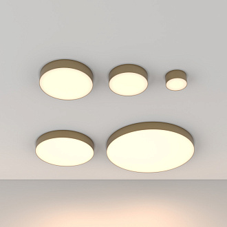 Накладной светильник 22*22*6 см, LED, 24W, 3000К, Maytoni Technical Zon C032CL-24W3K-RD-MG золото матовое