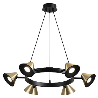Подвесной светильник 63,5*100 см, 6*GU10 Lumion Lamina 8233/6 черный, золотой