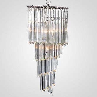 Подвесная люстра Odeon Chandelier Helix Clear 37 37*37*87 см, 4*E14*40W, ImperiumLoft 40.1931, Хром, Прозрачный