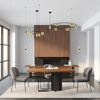 Подвесной светильник 100*208,9 см, 15*GU10, 225W, Denkirs Orbit DK4067-BK+SG черный