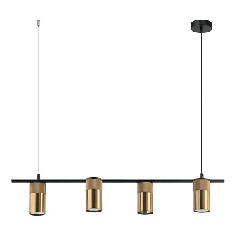 Подвесная люстра Favourite Topper 2827-4P, L710*W100*H140/1140, Каркас черного цвета, плафоны золотого цвета