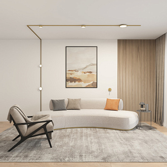 Светильник на шине 9,5*2,8 см, 8W, 3000К, Denkirs SHINE FLOW DK5762-SB латунный