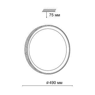 Cветильник 49*7,5 см, LED 72W, 3000-6000 К, IP43, белый/черный, пластик Sonex Shiny, 3049/EL