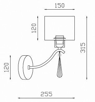 Бра 26*15*32 см, 1*E27 хром Vele Luce Platonico VL1623W01