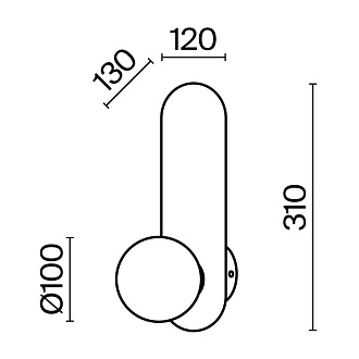Бра  10*15*12 см, G9 1 28W, К, Черный Maytoni Bao MOD419WL-01B