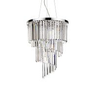 Люстра подвесная ideal lux Carlton SP12 Е14 Хром 166247. 62/62/42 см
