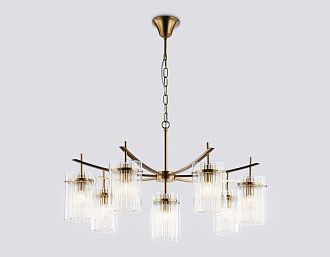 Подвесная люстра **44,5-120 см, 7+1*E14*40W, K, Ambrella Light High Light LH56033, латунь