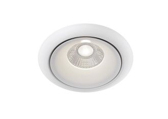 Встраиваемый светильник 10 см, 8W, 3000К, белый, теплый свет, Maytoni Zoom DL031-2-L8W, светодиодный