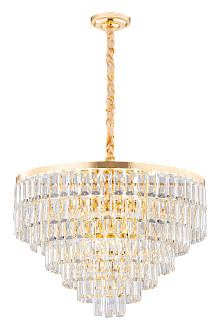 Люстра Ø600 x H450, мм, 16*40W (640W), GOLD+CLEAR (Золото + Прозрачный Хрусталь) NewRgy 2752E/16A GOLD+CLEAR