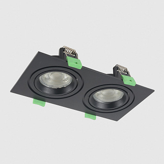 Встраиваемый светильник 18 см, Crystal Lux CLT 002C2 BL V2, черный, вр 16*8 см