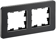 BRITE Рамка 2 поста РУ-2-1-Бр металл черный RE IEK