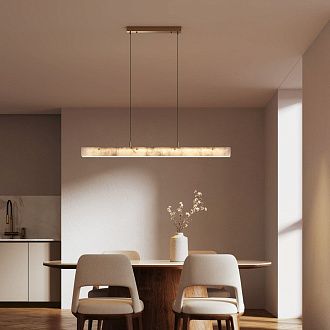 Подвесной светильник 120 см, 40W, 3000K, Eurosvet 604053 LED, латунь-алебастр