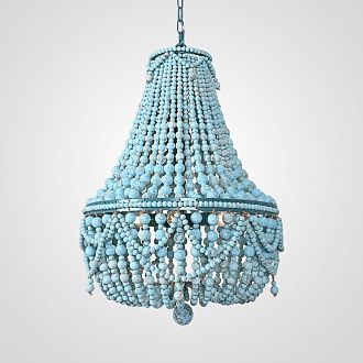 Подвесная люстра Chanteuse Chandelier Turquoise 50*50*70 см, 6*E14*40W, ImperiumLoft 40.1993-1, Бирюзовый