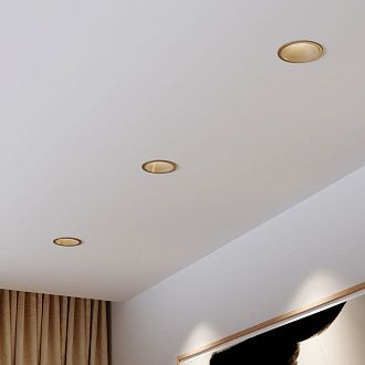 Потолочный акцентный светильник 8*8*6 см, LED, 15W, 4000K, Elektrostandard Forte 25071/LED, латунь, вр 7,1 см
